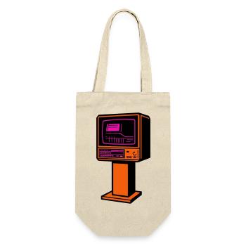 Retro-Future TV - Geschenkbeutel für Flaschen - Natur - Vorne