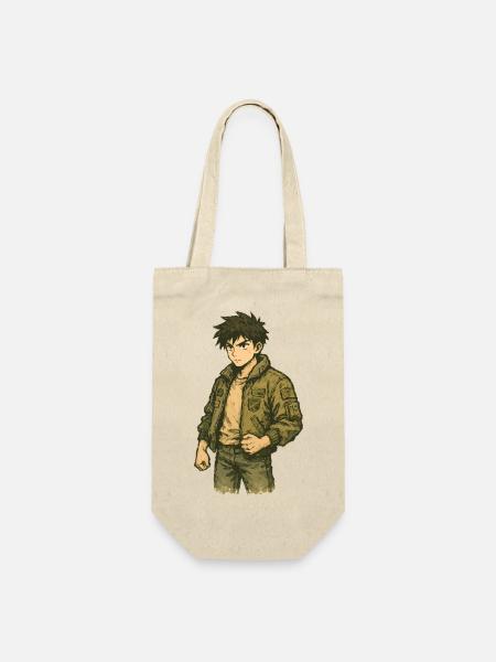 Olivgrüne Jacke Ranger - Geschenkbeutel für Flaschen - Natur