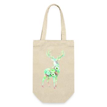 Deer Watercolor Silhouette Flowers - Gift Bag for Bottles - nature - Front
