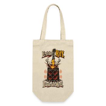 Rock Musik Metal Musik Gitarrenriff Gitarrist - Geschenkbeutel für Flaschen - Natur - Vorne