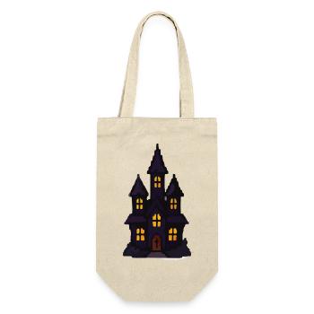 Spukschloss bei Nacht - Geschenkbeutel für Flaschen - Natur - Vorne