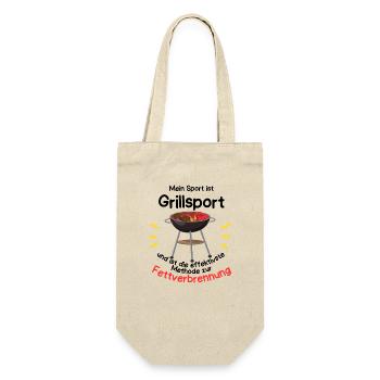 Mein Sport ist Grillsport - Geschenkbeutel für Flaschen - Natur - Vorne