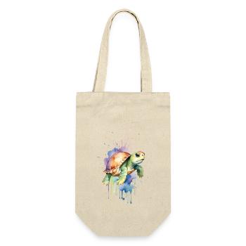 Serene Turtle - Watercolor - Gift Bag for Bottles - nature - Front
