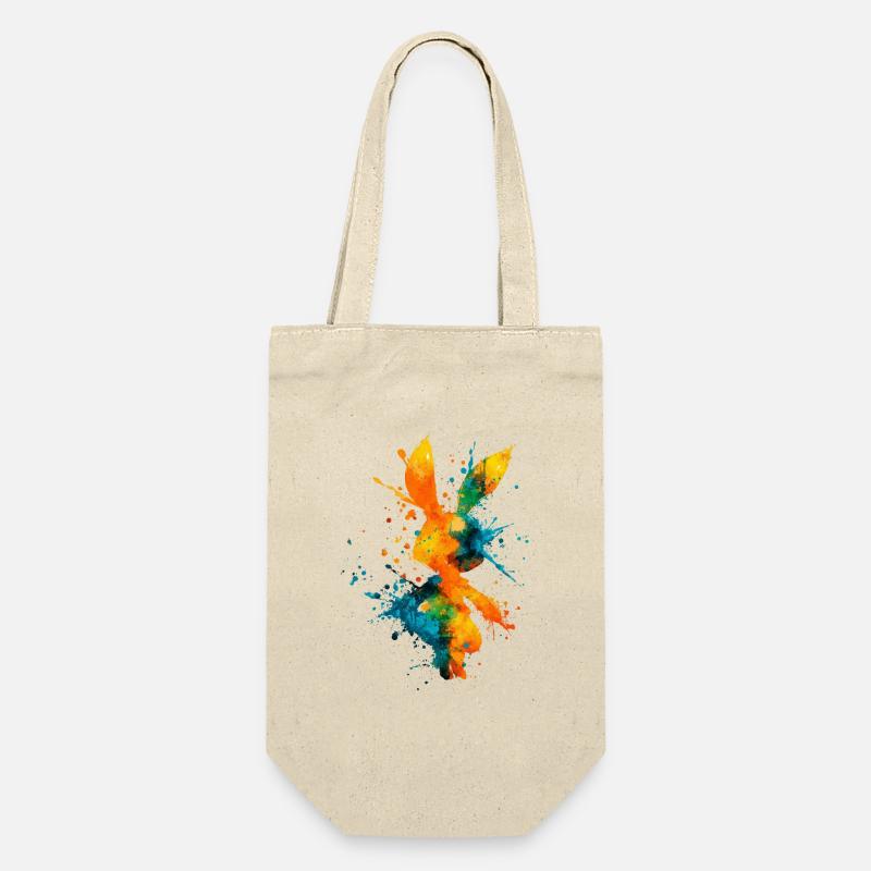 Abstract_Watercolor_Bunny_Rabbit_Splatter - Gift Bag for Bottles - nature