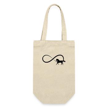 Ich liebe mein Pferd Reitsport Pferdeliebe - Geschenkbeutel für Flaschen - Natur - Vorne