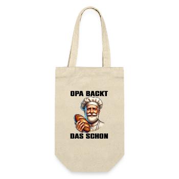 Grandpa is already baking it - baker with bread - Gift Bag for Bottles - nature - Front