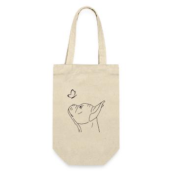 Französische Bulldogge mit Schmetterling - Geschenkbeutel für Flaschen - Natur - Vorne