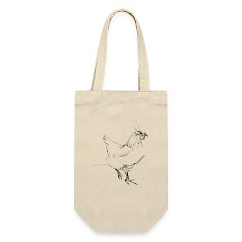 Huhn - Geschenkbeutel für Flaschen - Natur - Vorne