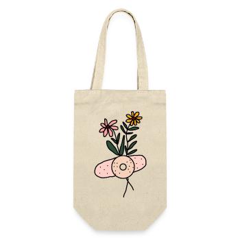Gänseblümchen Bandagierte Blumenpflanze Illustration Design. - Geschenkbeutel für Flaschen - Natur - Vorne