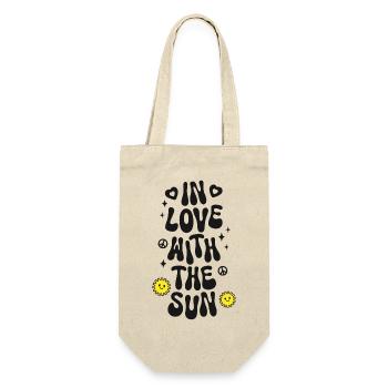Amoureux du soleil Spruch Trendy Retro Peace - Sac à bouteille - nature - Devant