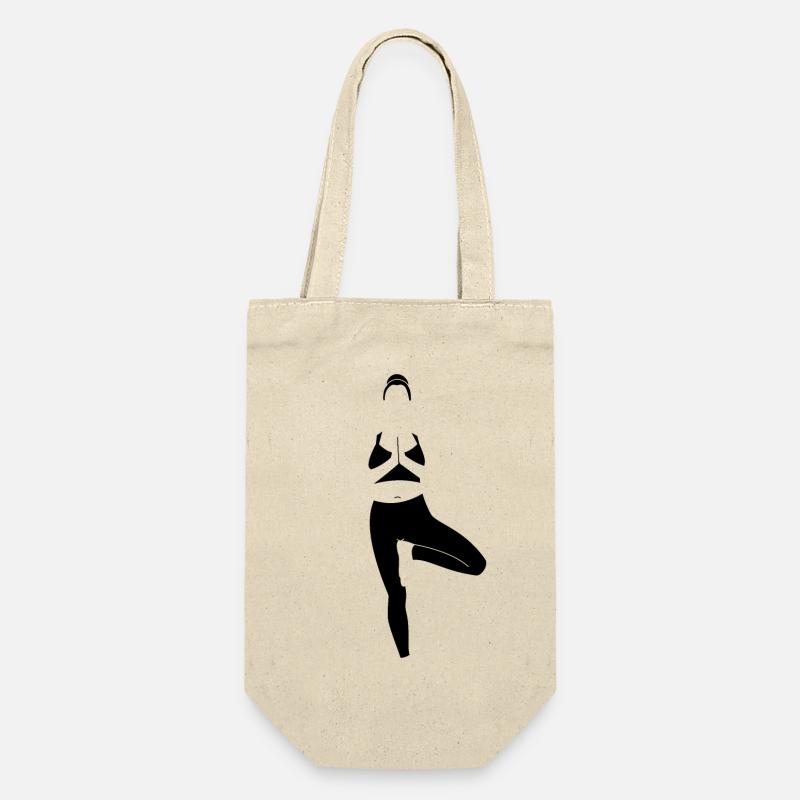 Yoga Tree Pose, Black - Gift Bag for Bottles - nature