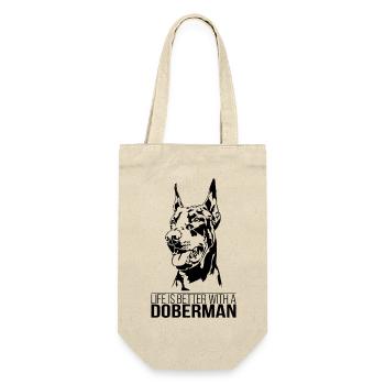 La vie de doberman est meilleure Chiens Wilsigns - Sac à bouteille - nature - Devant