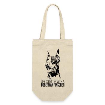 Doberman Pinscher la vie est meilleure Chiens Wilsigns - Sac à bouteille - nature - Devant
