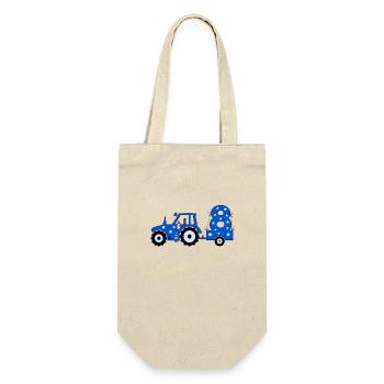 8th Birthday Tractor - Gift Bag for Bottles - nature - Front