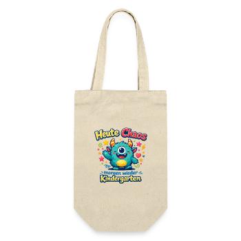 Heute Chaos, Morgen Kindergarten - Geschenkbeutel für Flaschen - Natur - Vorne