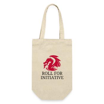 Roll For Initiative – Feuerdrache - Geschenkbeutel für Flaschen - Natur - Vorne