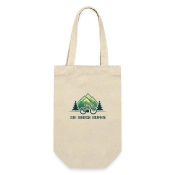 Die Berge rufen - Fahrradmotiv - Geschenkbeutel für Flaschen - Natur - Vorne