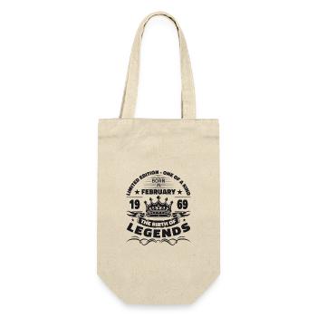 55th Birthday February Vintage 1969 Man Legend - Gift Bag for Bottles - nature - Front
