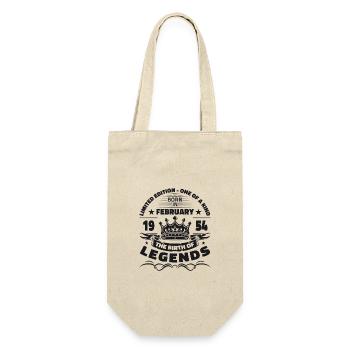 70th Birthday February Vintage 1954 Man Legend - Gift Bag for Bottles - nature - Front