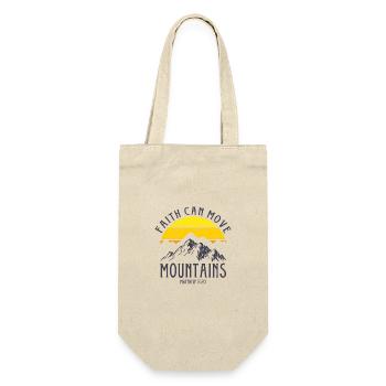 Faith can move Mountains, christliches Geschenk. - Geschenkbeutel für Flaschen - Natur - Vorne