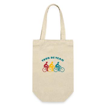 Tour de Team - Fahrraddesign - Geschenkbeutel für Flaschen - Natur - Vorne