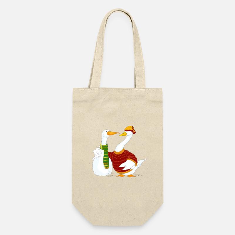 Goose and snowman - Gift Bag for Bottles - nature