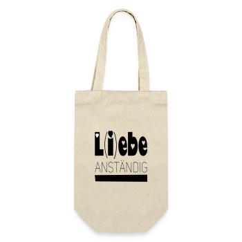 lebe anständig - Geschenkbeutel für Flaschen - Natur - Vorne