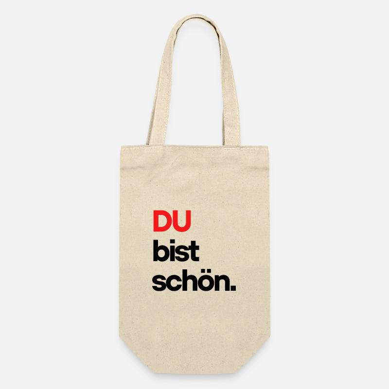 DU bist schön - Geschenkbeutel für Flaschen - Natur