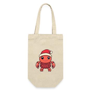 Krebs Krabbe Weihnachten Comic - Geschenkbeutel für Flaschen - Natur - Vorne