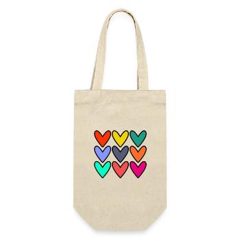 VALENTINE'S DAY. HEART. I LOVE YOU. I LOVE YOU - Gift Bag for Bottles - nature - Front