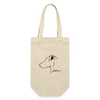 Deutscher Jagdterrier Profil Hunde Hund Wilsigns - Geschenkbeutel für Flaschen - Natur - Vorne