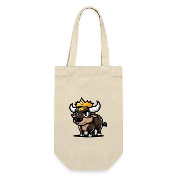 Stier Comic Krone - Geschenkbeutel für Flaschen - Natur - Vorne