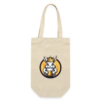 Hase Bier Comic - Geschenkbeutel für Flaschen - Natur - Vorne