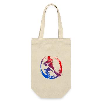 Cricket Silhouette Bunt - Geschenkbeutel für Flaschen - Natur - Vorne