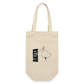 Akita Profil Hunde Hund Wilsigns - Geschenkbeutel für Flaschen - Natur - Vorne