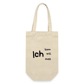 Ich... kann, will, muss - Geschenkbeutel für Flaschen - Natur - Vorne