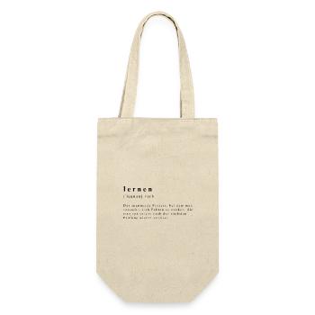Lernen - Verb - Definition - Lautschrift - Geschenkbeutel für Flaschen - Natur - Vorne