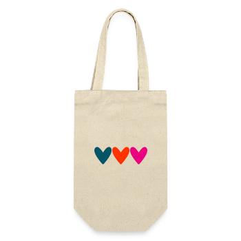 HERZ. PAAR. VALENTINSTAG. GERADE VERHEIRATET. Junggesellinnenabschied. - Geschenkbeutel für Flaschen - Natur - Vorne
