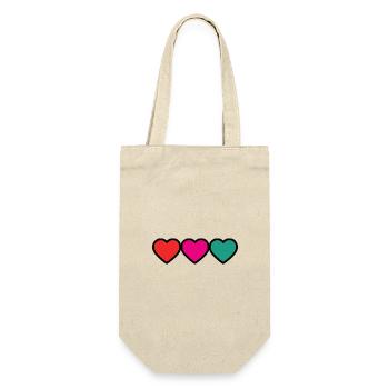 HERZ. PAAR. GERADE VERHEIRATET. Junggesellinnenabschied. VALENTINSTAG. - Geschenkbeutel für Flaschen - Natur - Vorne