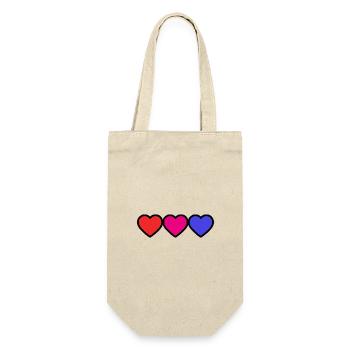 PAAR. VALENTINSTAG. HERZ. WEIHNACHTEN. GERADE VERHEIRATET. - Geschenkbeutel für Flaschen - Natur - Vorne