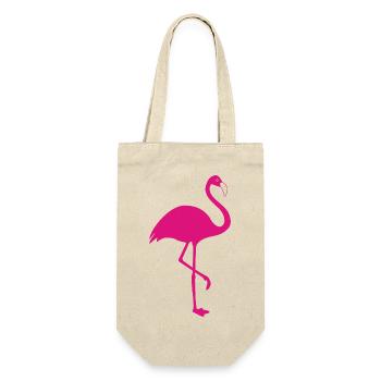 Flamingo pink Sommer Sonne Strand - Geschenkbeutel für Flaschen - Natur - Vorne