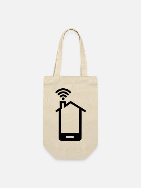 Smartphone huis logo Home WIFI - Geschenkbeutel für Flaschen - Natur