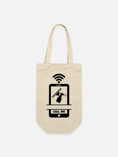 Rufen Sie mich an Telefonreiniger - Geschenkbeutel für Flaschen - Natur