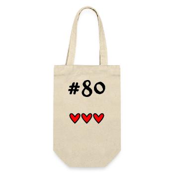 80 JAHRE. 80-JÄHRIGES JUBILÄUM. GEBURTSTAG 80 JAHRE. 80 - Geschenkbeutel für Flaschen - Natur - Vorne