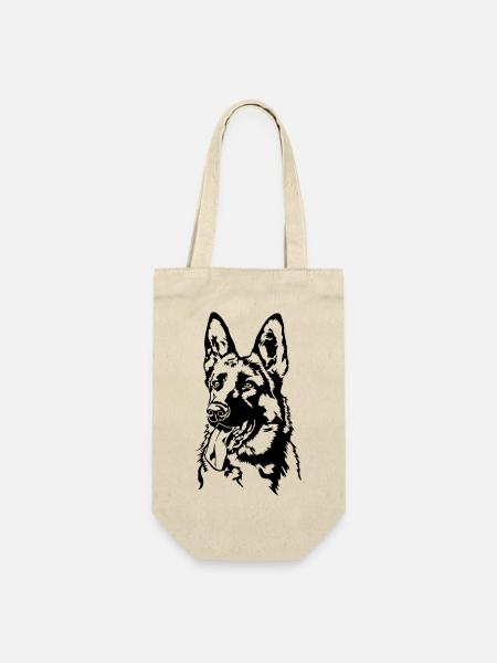 Deutscher Schäferhund Hunde Portrait Hund Wilsigns - Geschenkbeutel für Flaschen - Natur