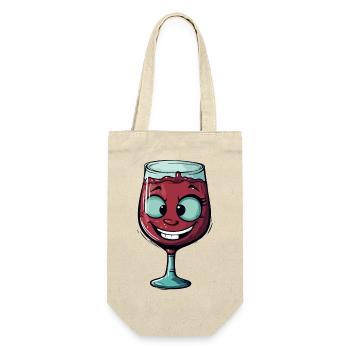 Happy glass of wine - Gift Bag for Bottles - nature - Front