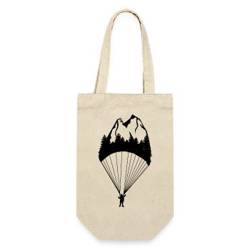 Berg - Gleitschirmfliegen - (18) - Geschenkbeutel für Flaschen - Natur - Vorne