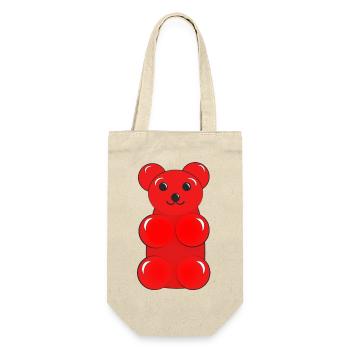 Gummibär - Geschenkbeutel für Flaschen - Natur - Vorne