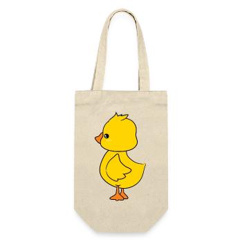 Niedliche Baby-Ente Figur 3 - Geschenkbeutel für Flaschen - Natur - Vorne