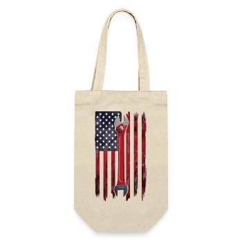 Rat Rod USA Flag Car Builder Mechanic - Gift Bag for Bottles - nature - Front